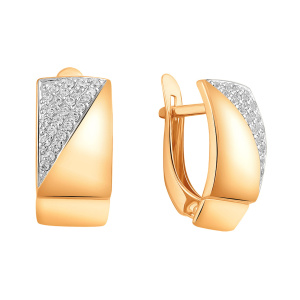 Серьги из золота 585 пробы с фианитом SVETLOV 21-1610-11-01