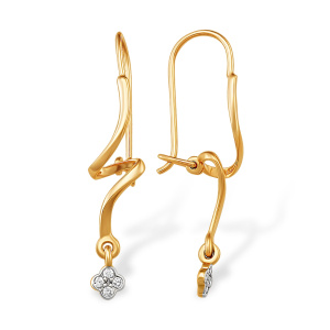 Серьги из золота 585 пробы с фианитом EFREMOV С13215607