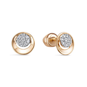 Серьги из золота 585 пробы с фианитом DEL'TA 0505811