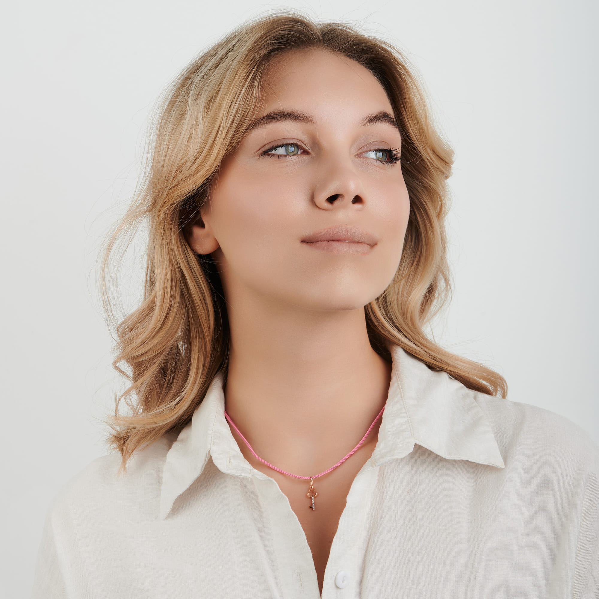 Кулон из золота 585 пробы с фианитом ГОЛДЕН ГЛОБ ПдКлючЛ/бцФ/з585 Золото 585 пр.