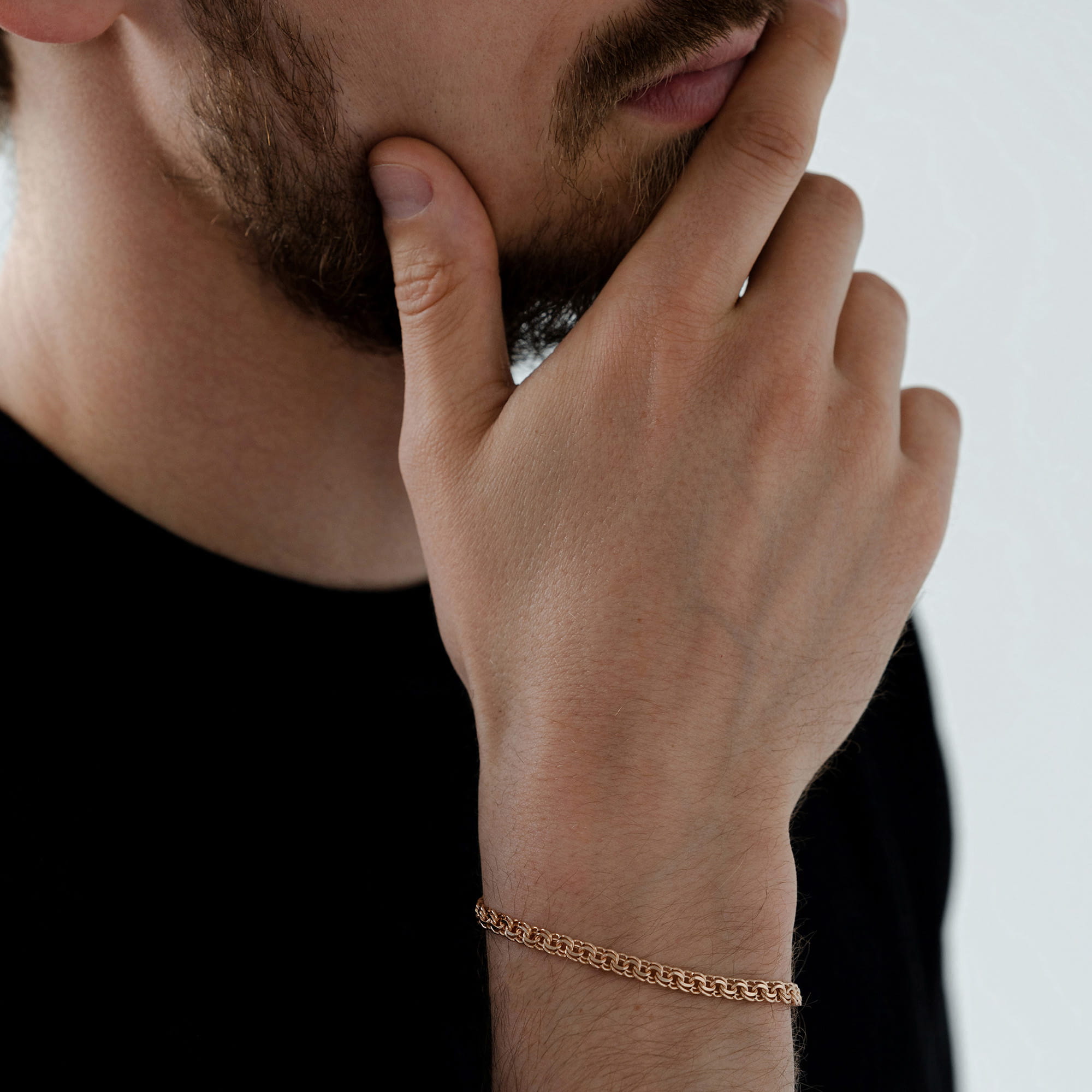 Браслет из золота 585 пробы KRASTSVETMET НБ 12-316ПГ d.0.70 