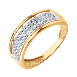 Кольцо из золота 585 пробы с фианитом SOKOLOV 51-110-02814-1