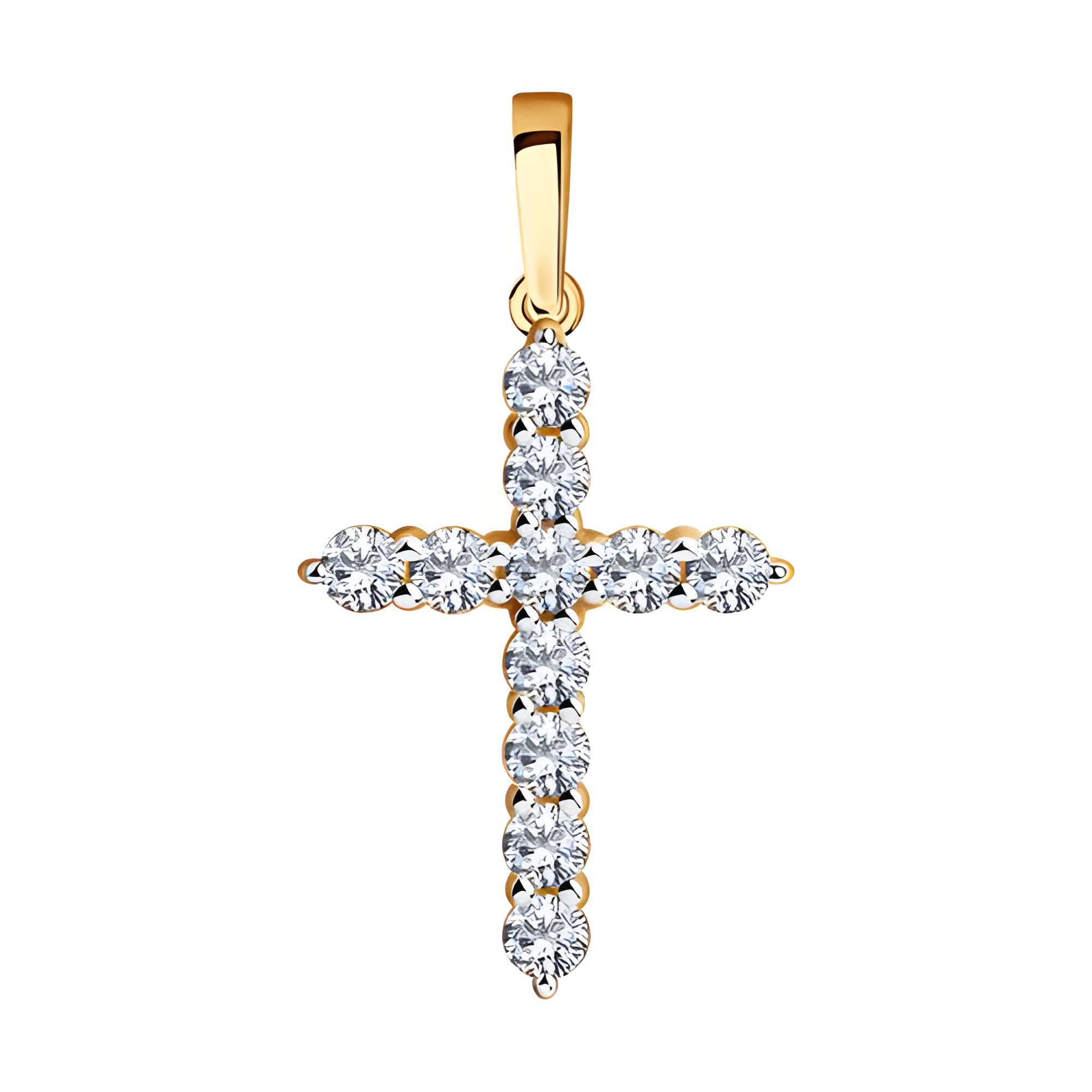 Кулон из золота 585 пробы с фианитом SOKOLOV 035844 Золото 585 пр.