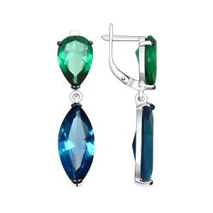 Серьги из серебра 925 пробы с наноситалом SOKOLOV 92021452