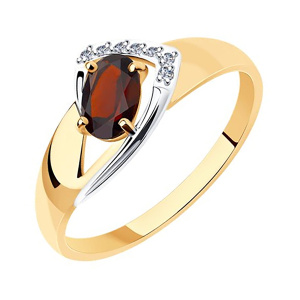 Кольцо из золота 585 пробы с гранатом SOKOLOV 51-310-01028-2