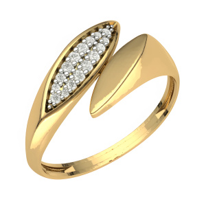 Кольцо из золота 585 пробы с фианитом SANIS 01-116479