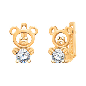 Серьги из золота 585 пробы с фианитом ATOLL 22108