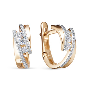 Серьги из золота 585 пробы с фианитом DEL'TA 1205685
