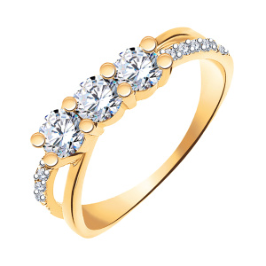 Кольцо из золота 585 пробы с фианитом ATOLL 10330