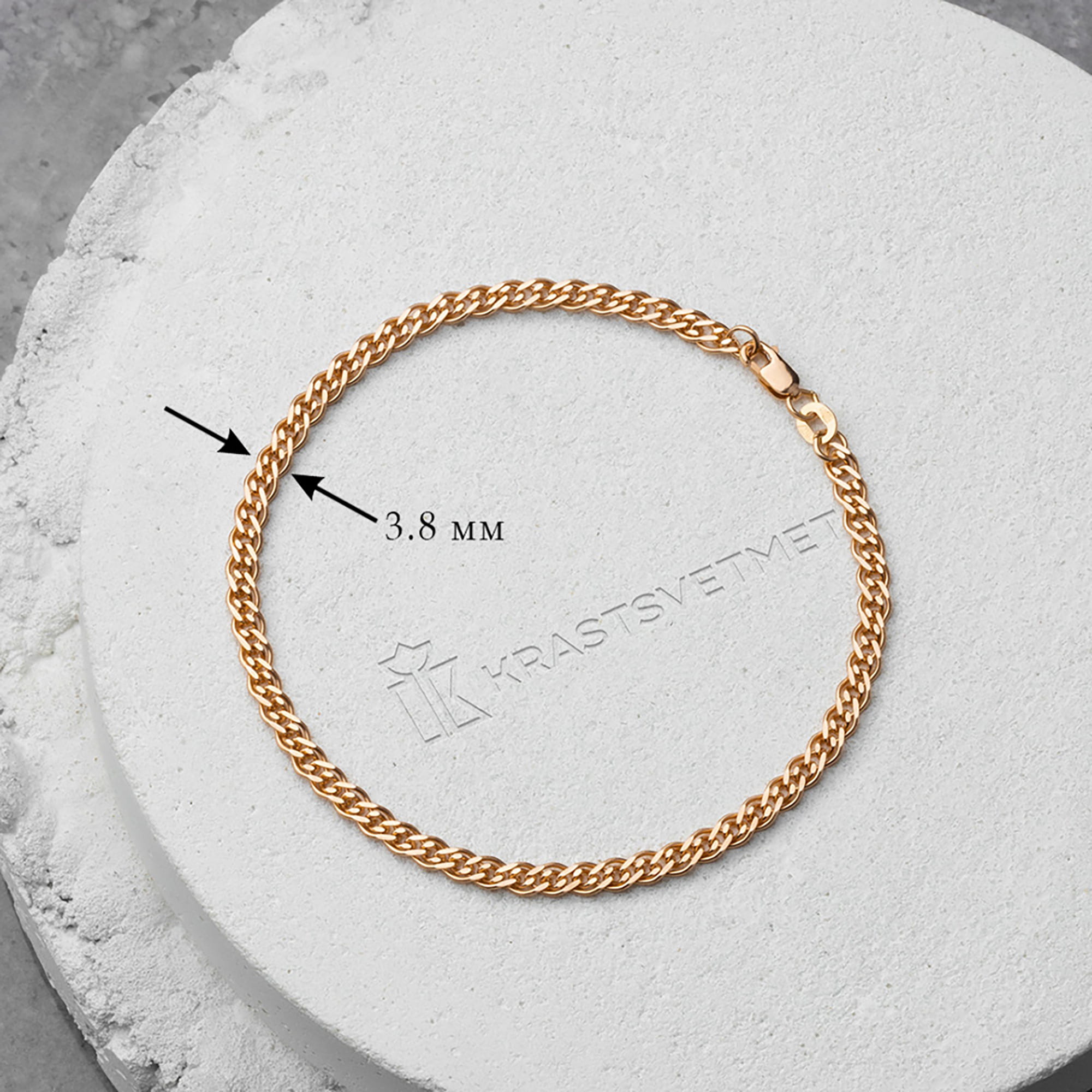 Браслет из золота 585 пробы KRASTSVETMET НБ 12-200 d.0.60 Золото 585 пр.