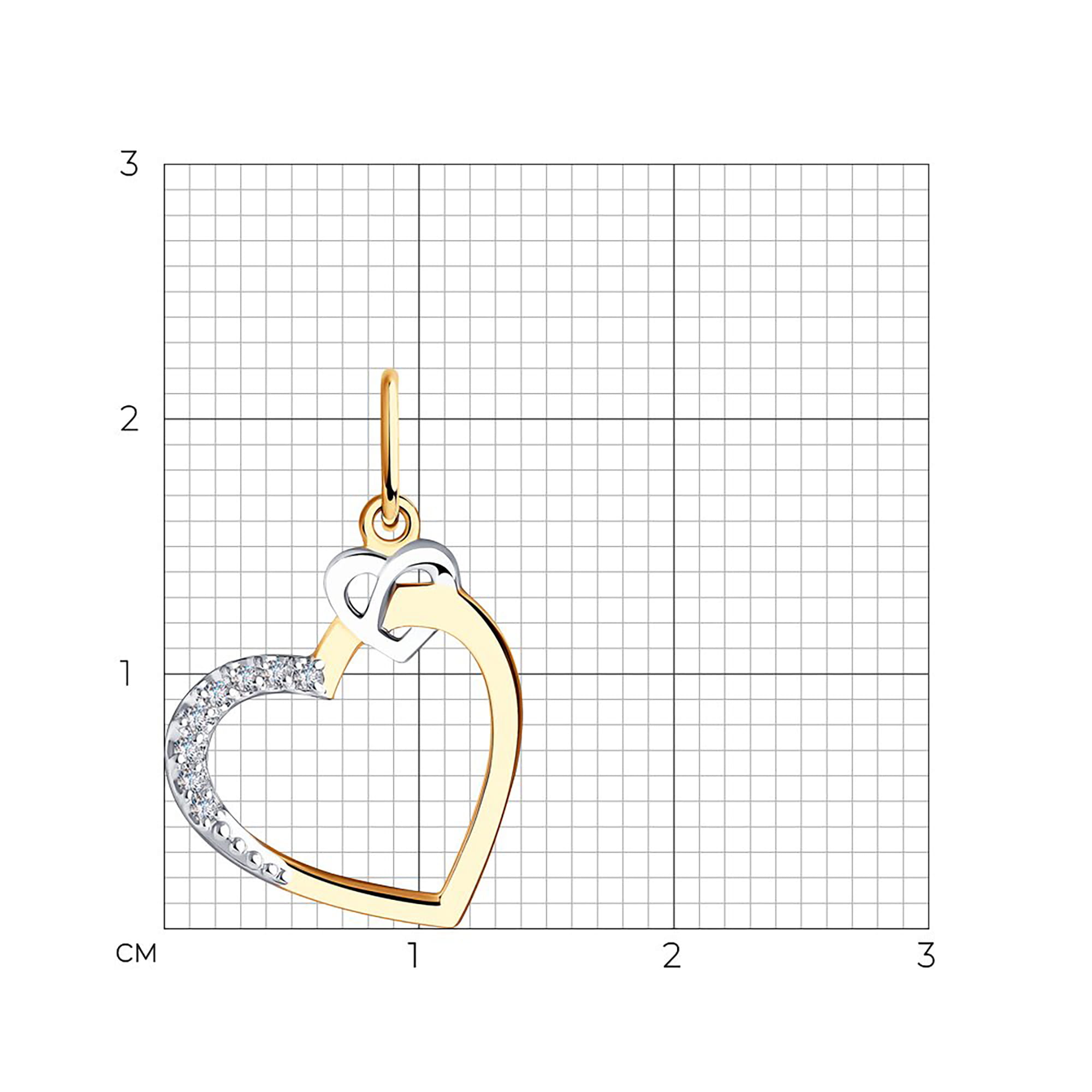 Кулон из золота 585 пробы с фианитом SOKOLOV 51-130-00871-1 Золото 585 пр.