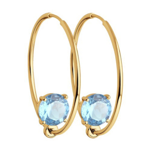 Серьги из золота 585 пробы с топазом SOKOLOV 726824