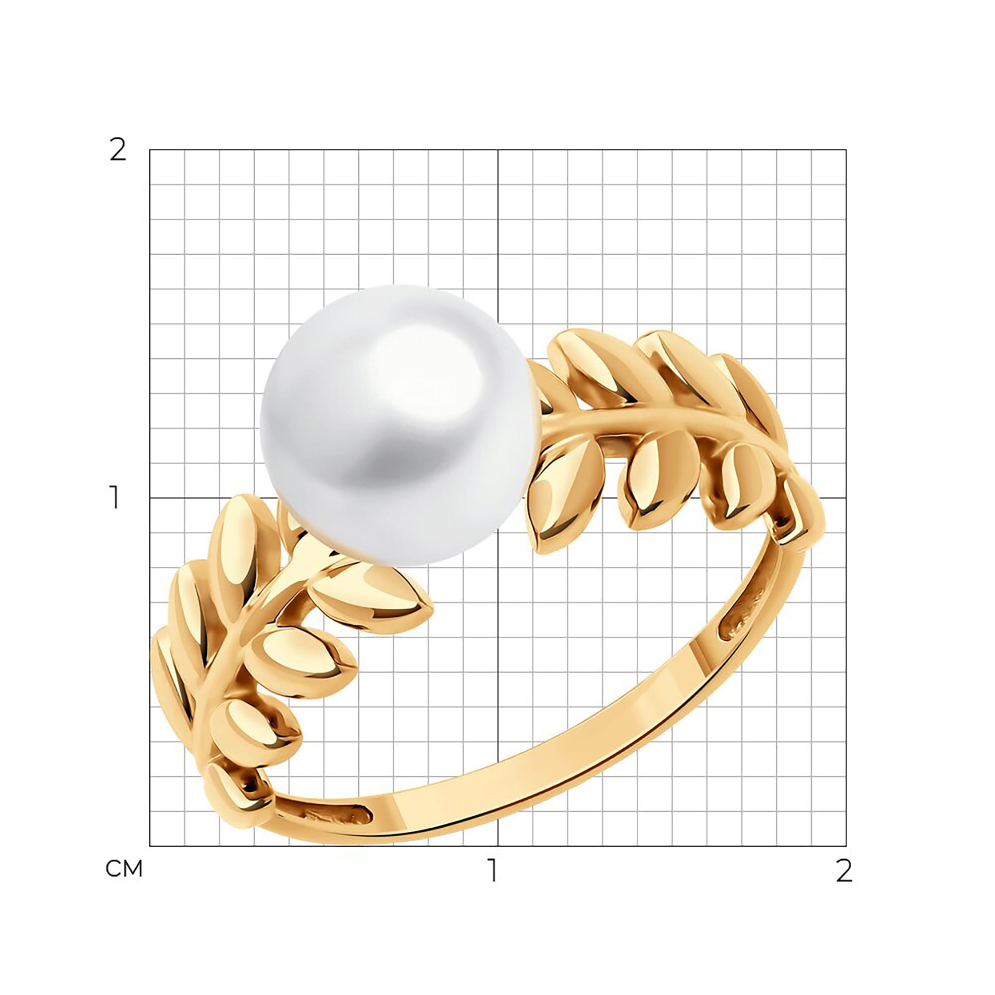 Кольцо из золота 585 пробы с жемчугом SOKOLOV 791256 Золото 585 пр.