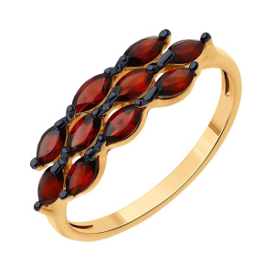 Кольцо из золота 585 пробы с гранатом SOKOLOV 51-310-01869-2