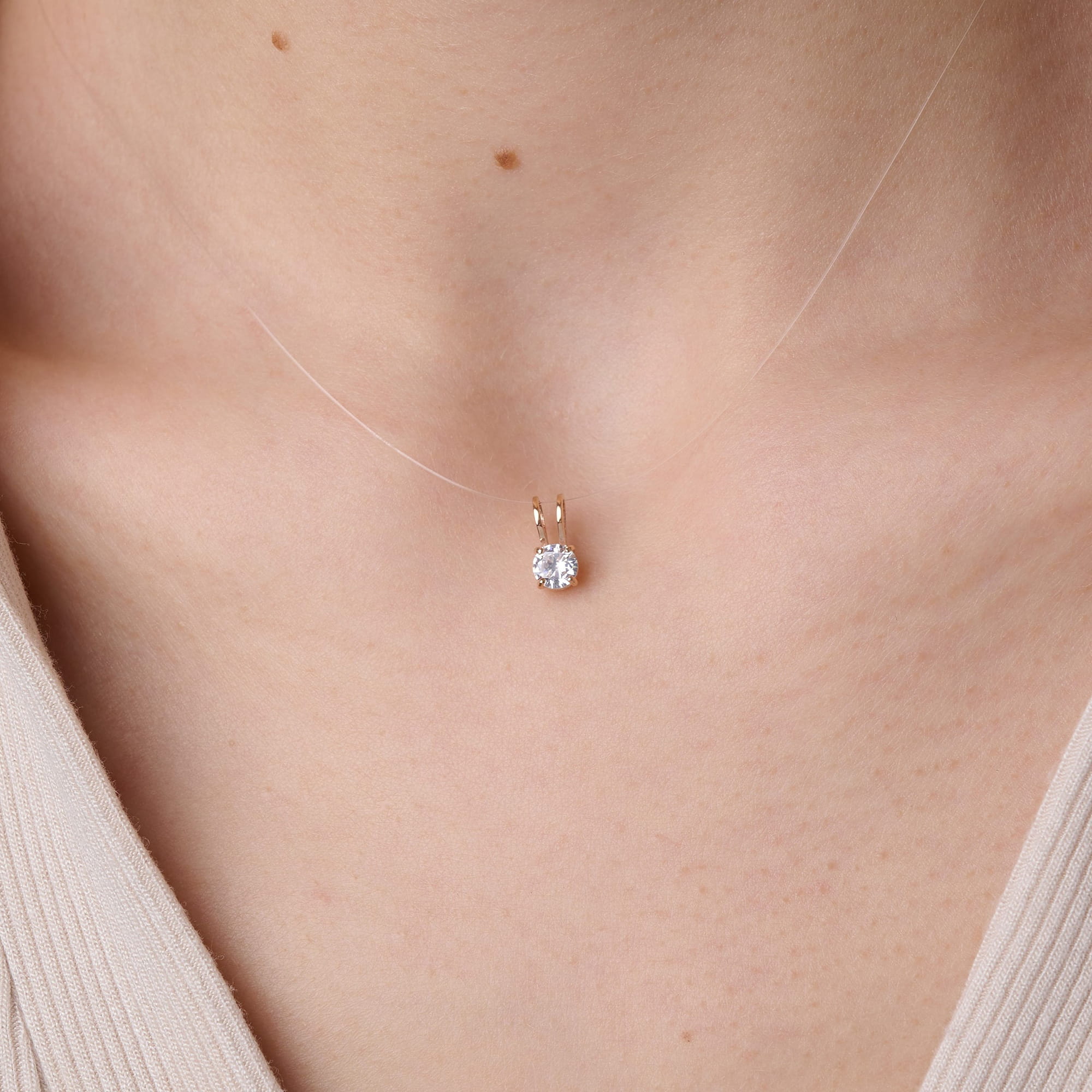 Кулон из золота 585 пробы с фианитом ГОЛДЕН ГЛОБ ПдЛКруг4.5мм/бцФ/з585 Золото 585 пр.