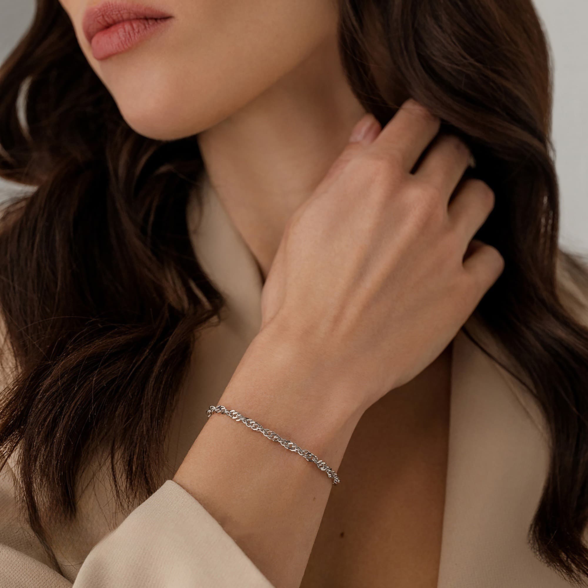 Браслет из серебра 925 пробы KRASTSVETMET НБ 22-028Ю-3 d.0,60 Серебро 925 пр.