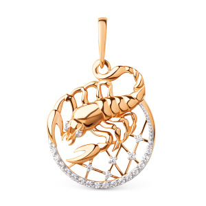 Кулон из золота 585 пробы с фианитом DINASTIA 101108-1102