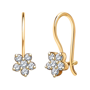 Серьги из золота 585 пробы с фианитом ATOLL 20208