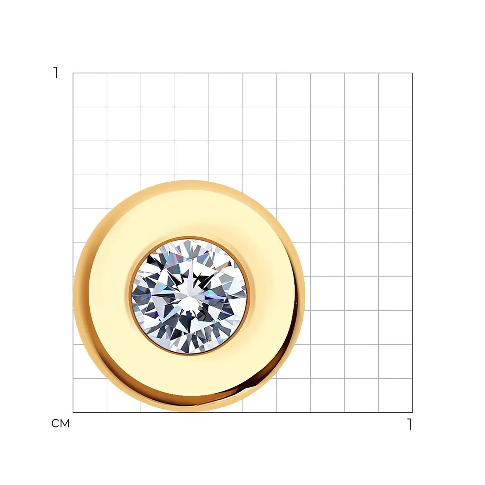 Кулон из золота 585 пробы с фианитом SOKOLOV 34772 Золото 585 пр.