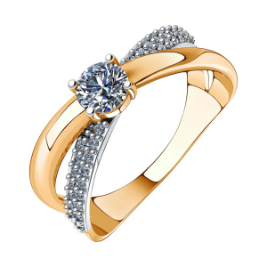 Кольцо из золота 585 пробы с фианитом SANIS 01-118417