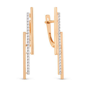 Серьги из золота 585 пробы с фианитом DINASTIA 017232-1102
