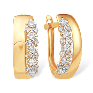 Серьги из золота 585 пробы с фианитом EFREMOV С13219951