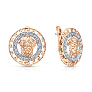 Серьги из золота 585 пробы с фианитом АЛЕКСАНДРА ЮЗ кл1983а-01