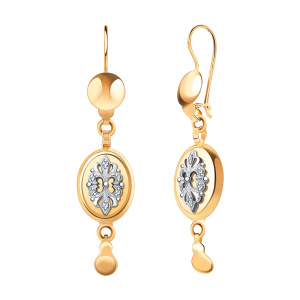 Серьги из золота 585 пробы с фианитом ATOLL 2687