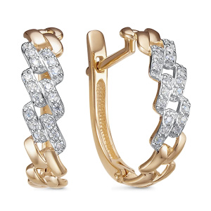 Серьги из золота 585 пробы с фианитом DEL'TA 1204257
