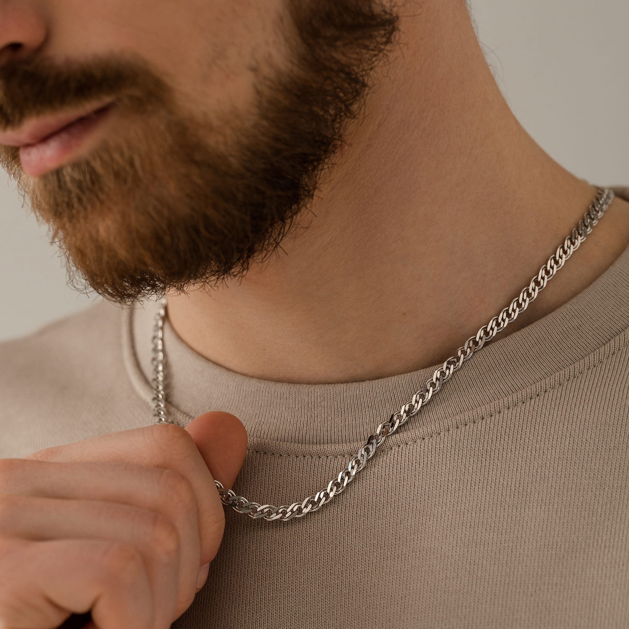 Цепь из серебра 925 пробы KRASTSVETMET НЦ 22-200Ю-3 d.0.80 Серебро 925 пр.