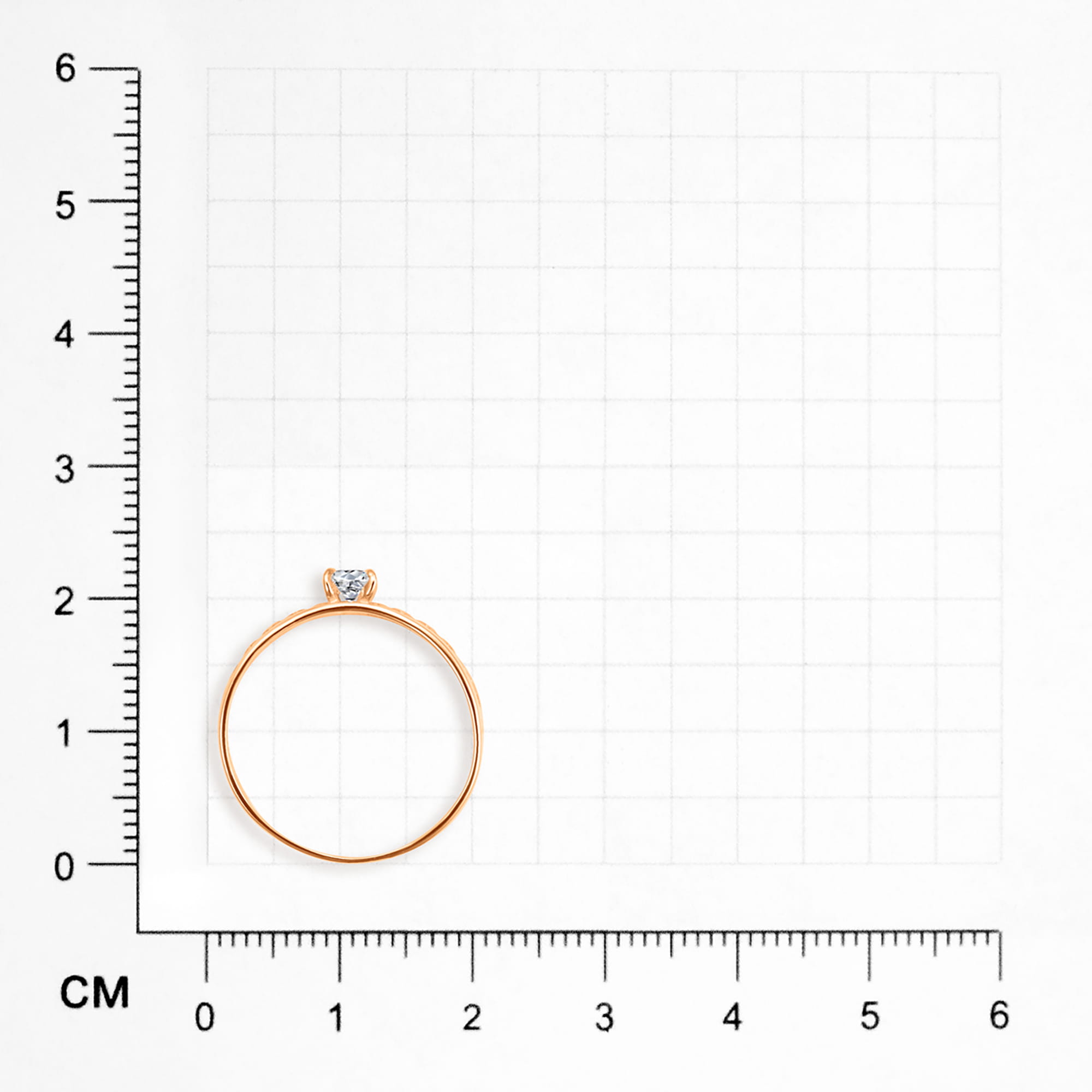 Кольцо из золота 585 пробы с фианитом ГОЛДЕН ГЛОБ КольцоКЛ-28/16,5/бцФ/з585 Золото 585 пр.