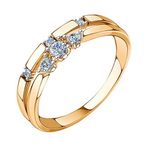 Кольцо из золота 585 пробы с фианитом SANIS 01-117879