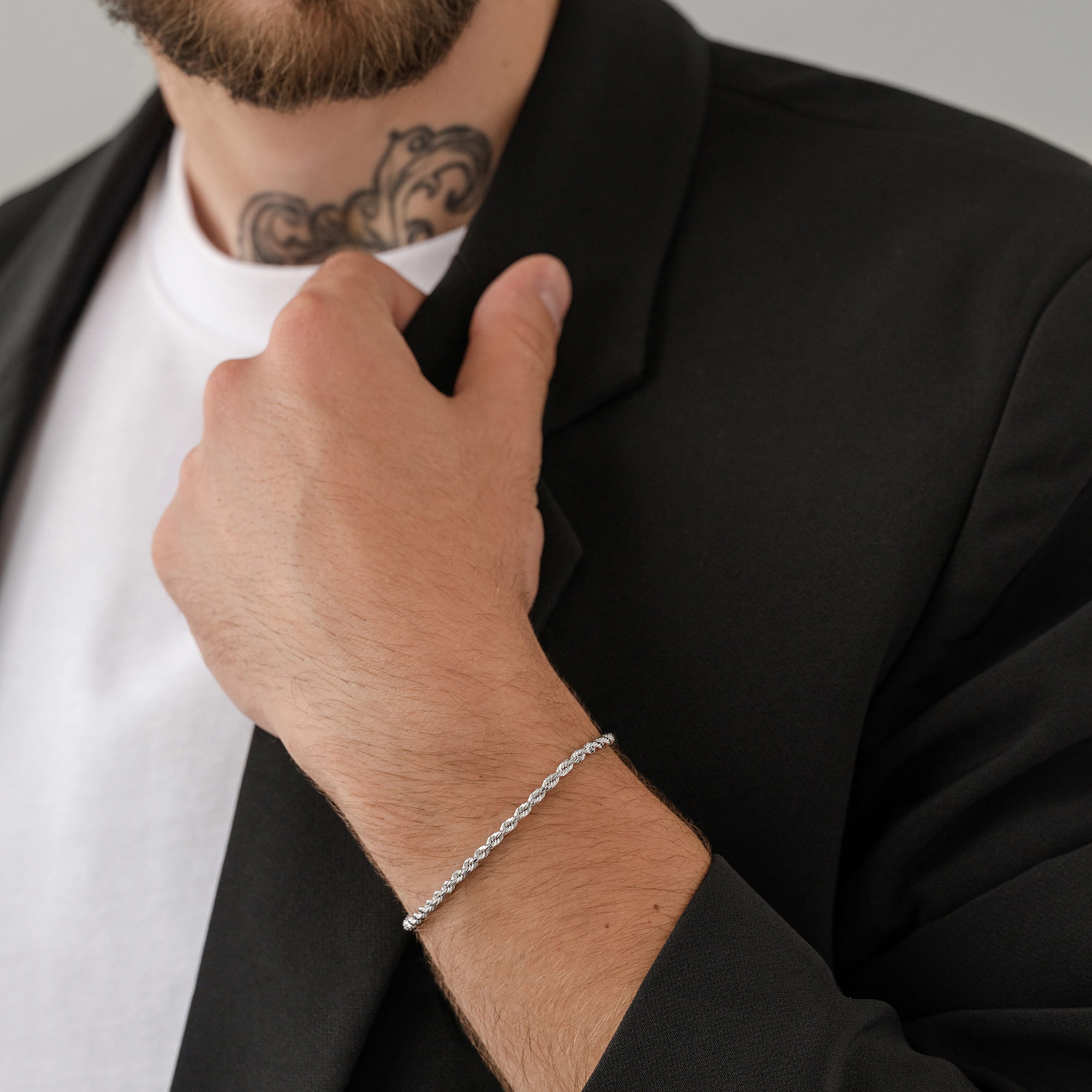 Браслет из серебра 925 пробы KRASTSVETMET НБ 22-080Ю-3 d.0,57 Серебро 925 пр.