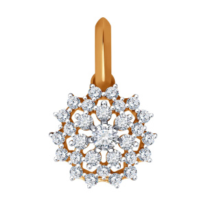 Кулон из золота 585 пробы с фианитом SOKOLOV 51-130-02302-1