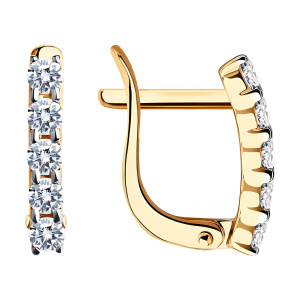 Серьги из золота 585 пробы с фианитом SOKOLOV 026808