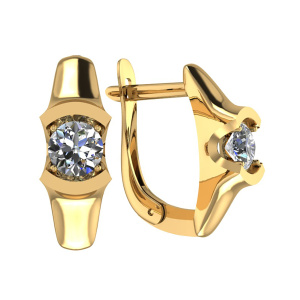 Серьги из золота 585 пробы с фианитом SANIS 08-258894