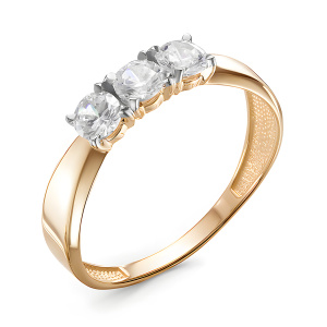 Кольцо из золота 585 пробы с фианитом DEL'TA 117991