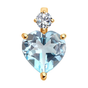 Кулон из золота 585 пробы с фианитом SOKOLOV 732930