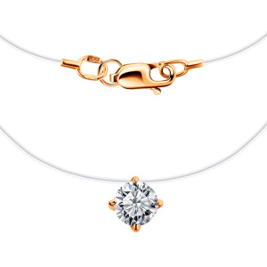 Кулон из золота 585 пробы с фианитом ГОЛДЕН ГЛОБ ПдКругЛ01/бцФ/з585