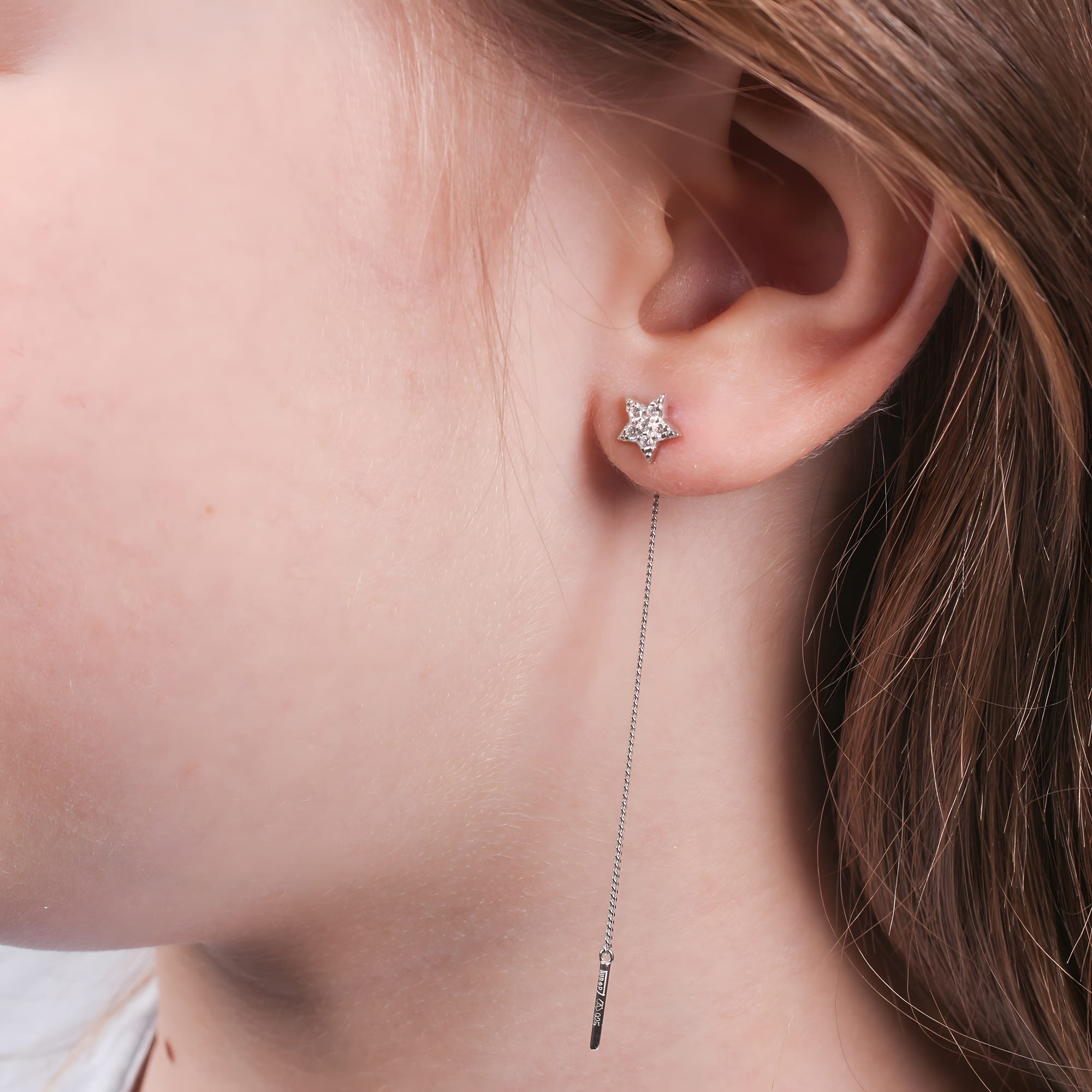 Серьги из серебра 925 пробы с фианитом АЛЬКОР 02-3356/00КЦ-00 Серебро 925 пр.