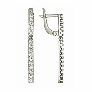 Серьги из серебра 925 пробы с фианитом АЛМАЗ-ХОЛДИНГ 3207011674Л