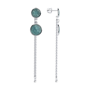 Серьги из серебра 925 пробы с эмалью SOKOLOV 94023578