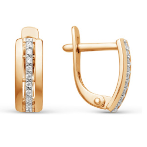 Серьги из золота 585 пробы с фианитом DINASTIA 000532-1102