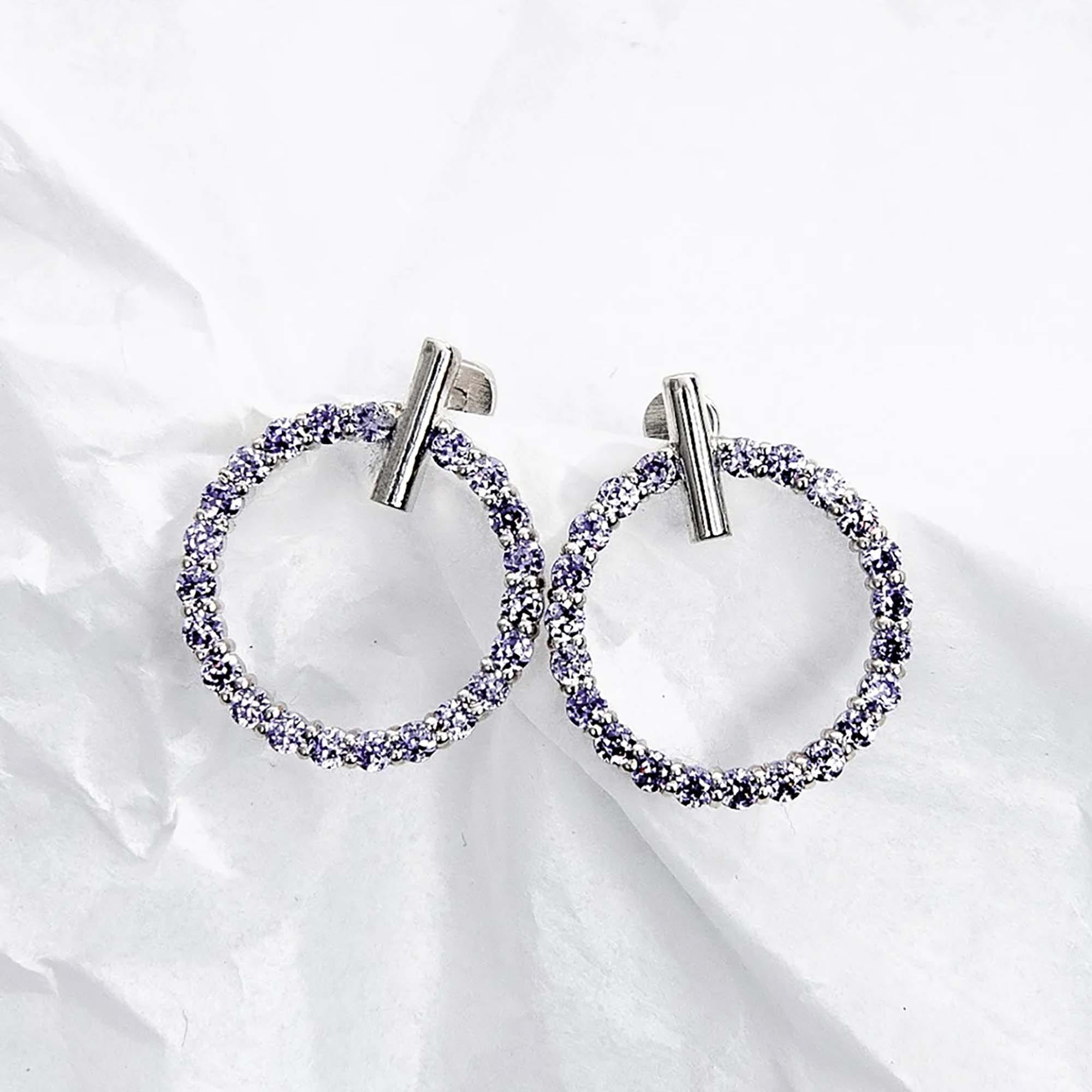 Серьги из серебра 925 пробы с фианитом COUPLE STUDIO 20201300_Round Серебро 925 пр.