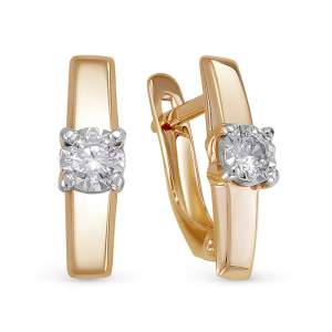 Серьги из золота 585 пробы с фианитом DEL'TA 1200107