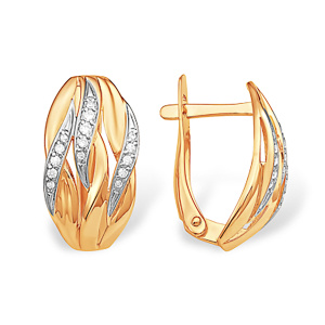 Серьги из золота 585 пробы с фианитом EFREMOV С13214914