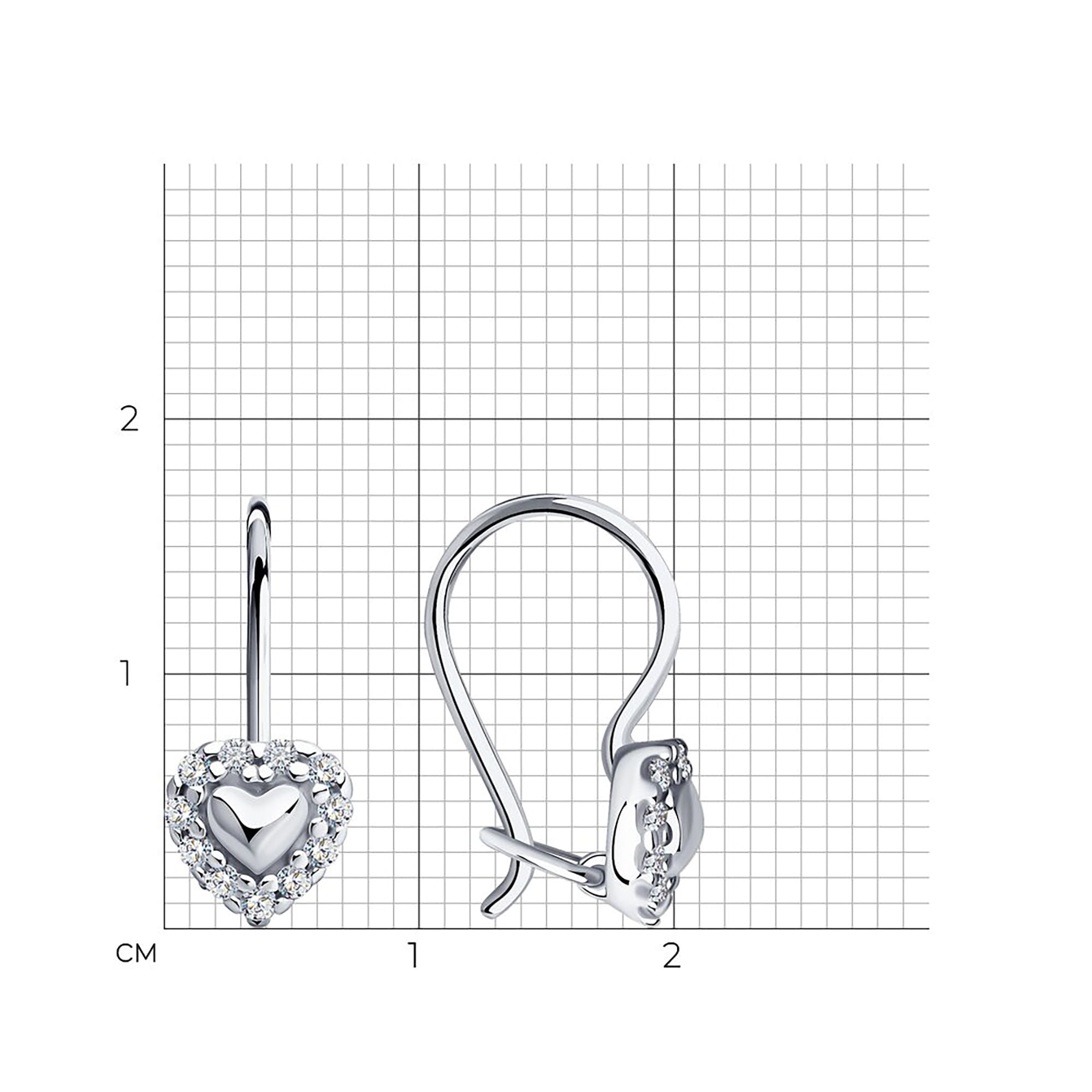Серьги из серебра 925 пробы с фианитом SOKOLOV 94021303 Серебро 925 пр.