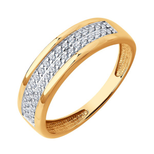 Кольцо из золота 585 пробы с фианитом SOKOLOV 51-110-02801-1