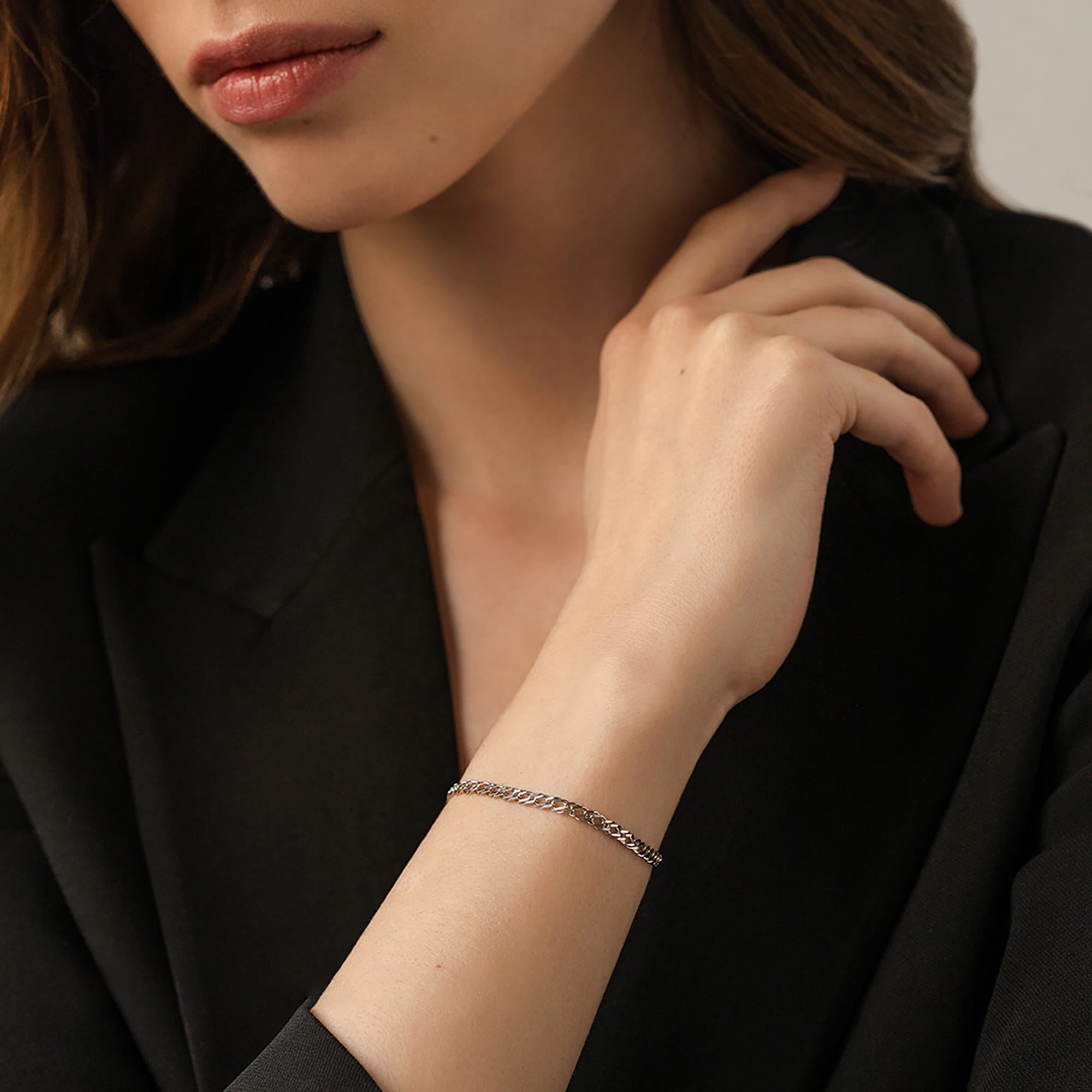 Браслет из серебра 925 пробы KRASTSVETMET НБ 22-076Ю-3 d.0.60 Серебро 925 пр.