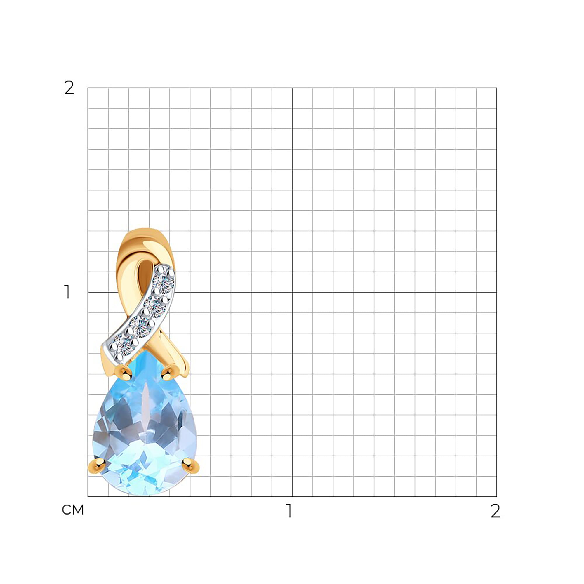Кулон из золота 585 пробы с топазом SOKOLOV 732359 Золото 585 пр.